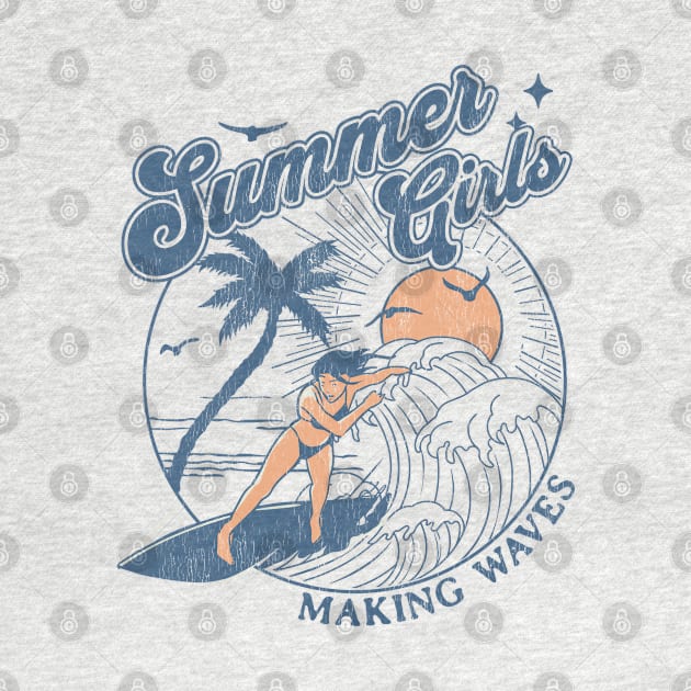 Summer Girls Making Waves by Contentarama